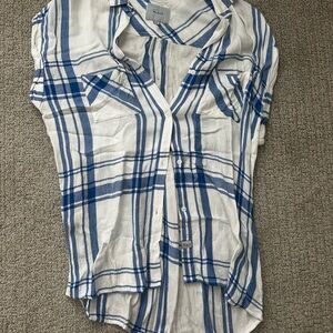 Rails Blue and Cream Striped Shirt
